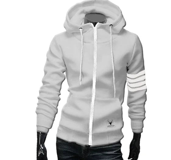 Sporty Hooded Men's Cardigan