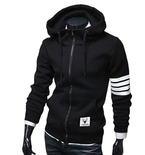 Sporty Hooded Men's Cardigan